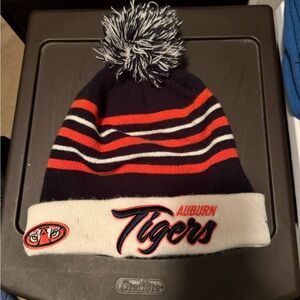 Auburn Tigers Pom-Pom Beanie - Navy and Orange